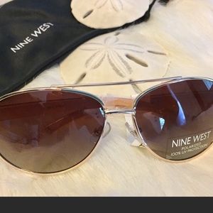 Nine West Gold Aviator polarized sunglasses